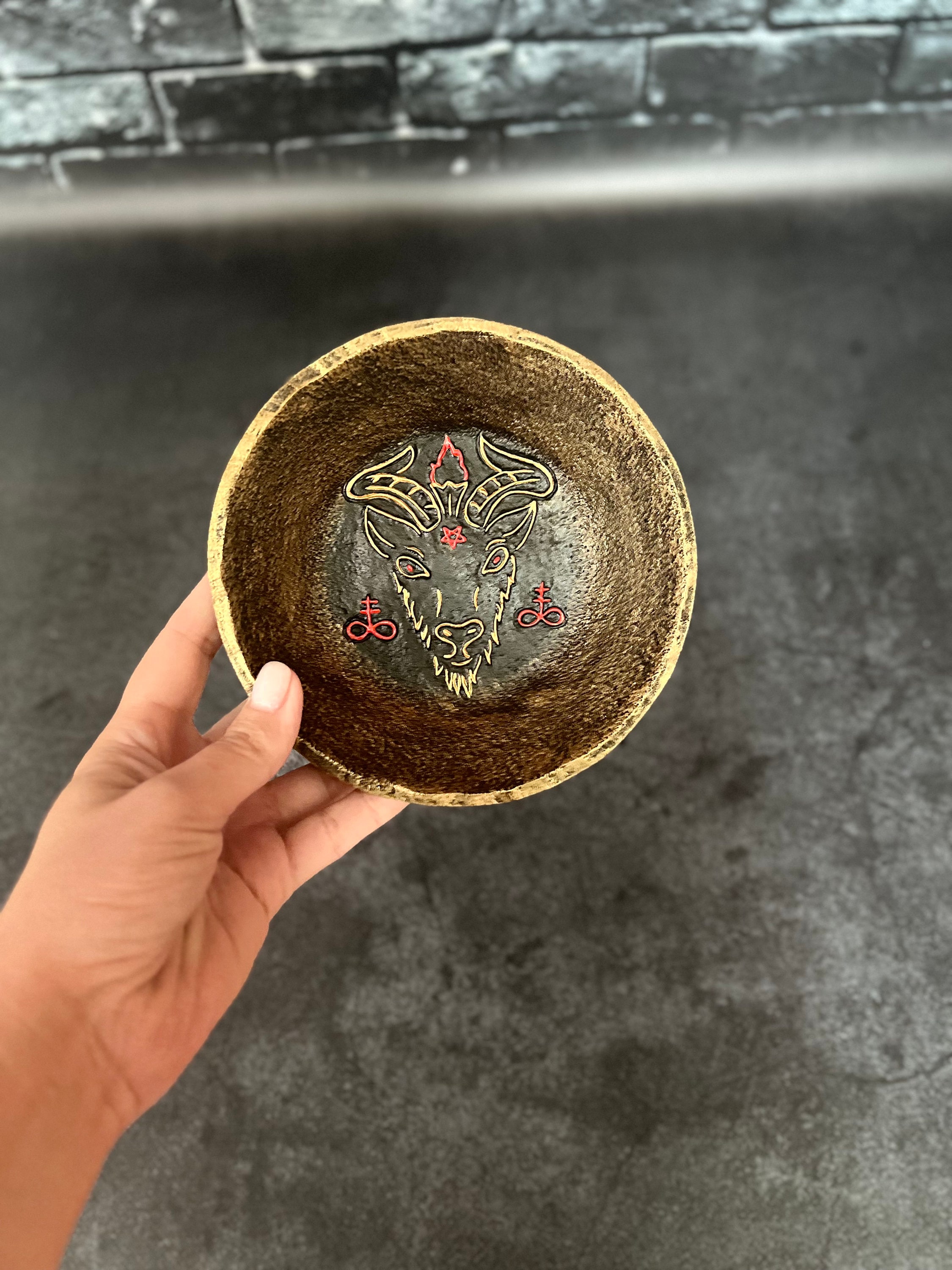 ドッグフード Satan Baphomet Sulfur Satanic Decor Altar Plate - Etsy