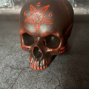 Satanic Altar decor Skull Baphomet Sulfur Hail Satan 666 Occultism Witchcraft supplies Handcrafted