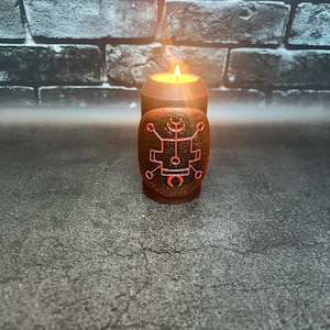 Vassago sigil Demon Goetia Altar Ritual candlestick Lesser key Solomon Witchcraft supplies Handcrafted