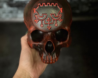 Goetia Demon Sigil Altar Skull 72 Dämonen Solomon Magie Demonology Ritual-Tool Occult Witchcraft Handmade