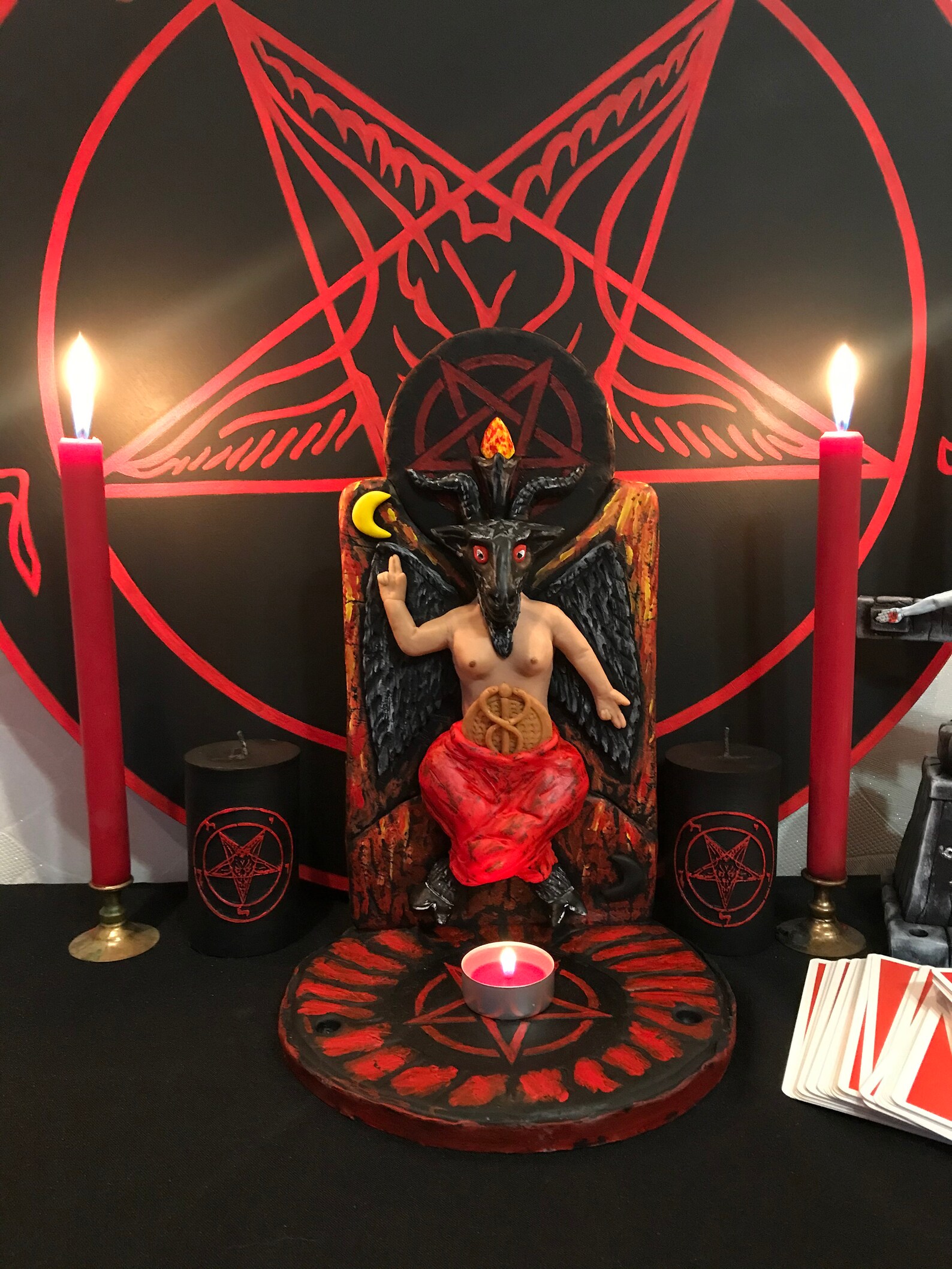 Baphomet altar statue handmade Satan altar Etsy