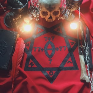 Babalon Tischdecke Thelema Crowley Babalon Hexe Wohndeko Altar Hexerei Zubehör Zauberei