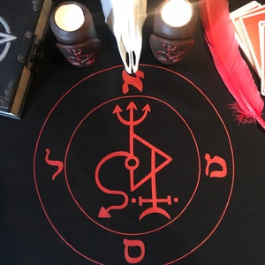 Samael Demon qliphoth Altar Ritual tablecloth Occult tool Witchcraft supplies Handcrafted