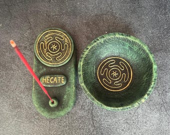 Hecate Goddess Triple moon Pagan Ritual tools Wiccan Altar SET