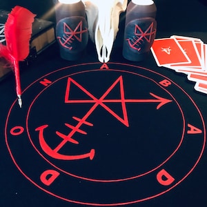 Abaddon demon Sigil altar tablecloth Ritual cloth Witchcraft supplies  Handcrafted