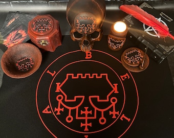 Goetia 72 Sigilo de demonios Mantel de altar ritual Llave menor Salomón Demonología Suministros de brujería Hechicería Hecho a mano