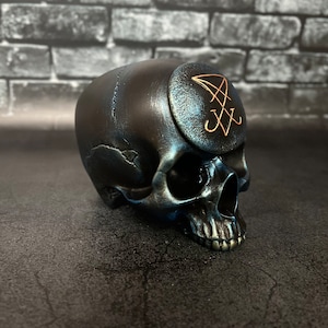 Lucifer Altar skull  Demonology Occult tool Witchcraft supplies Sorcery Handcrafted