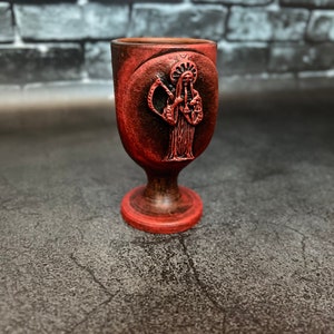 Santa Muerte Ritual Goblet | Holy Death Altar Cup | Mexican Folk Magic Chalice | Witchcraft | Devotional Tool | Handcrafted Offering Vessel