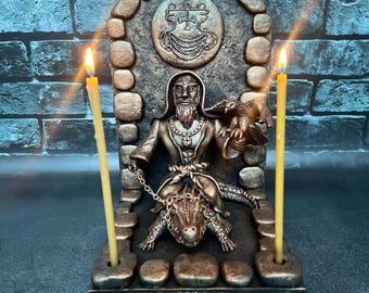 Agares Sigil Altar Statue, Kleiner Schlüssel von Solomon Goetia Ritual Dekor, Dämonologie Okkulte Figur