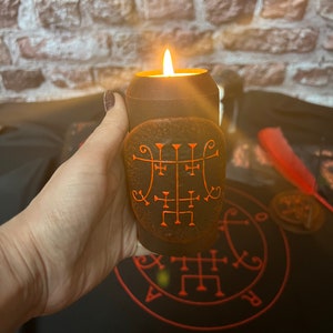 Foras sigil candlestick Goetia demon Ritual Candle holder Altar Witchcraft supplies  Sorcery