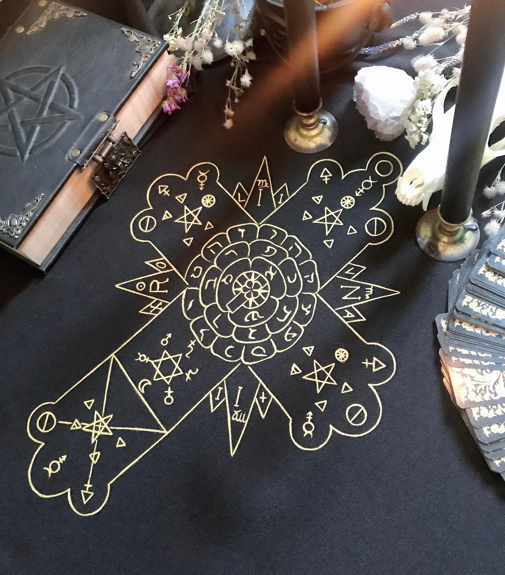 Rose Cross Cloth Golden Dawn Symbol Witch Home Decor Altar - Etsy UK