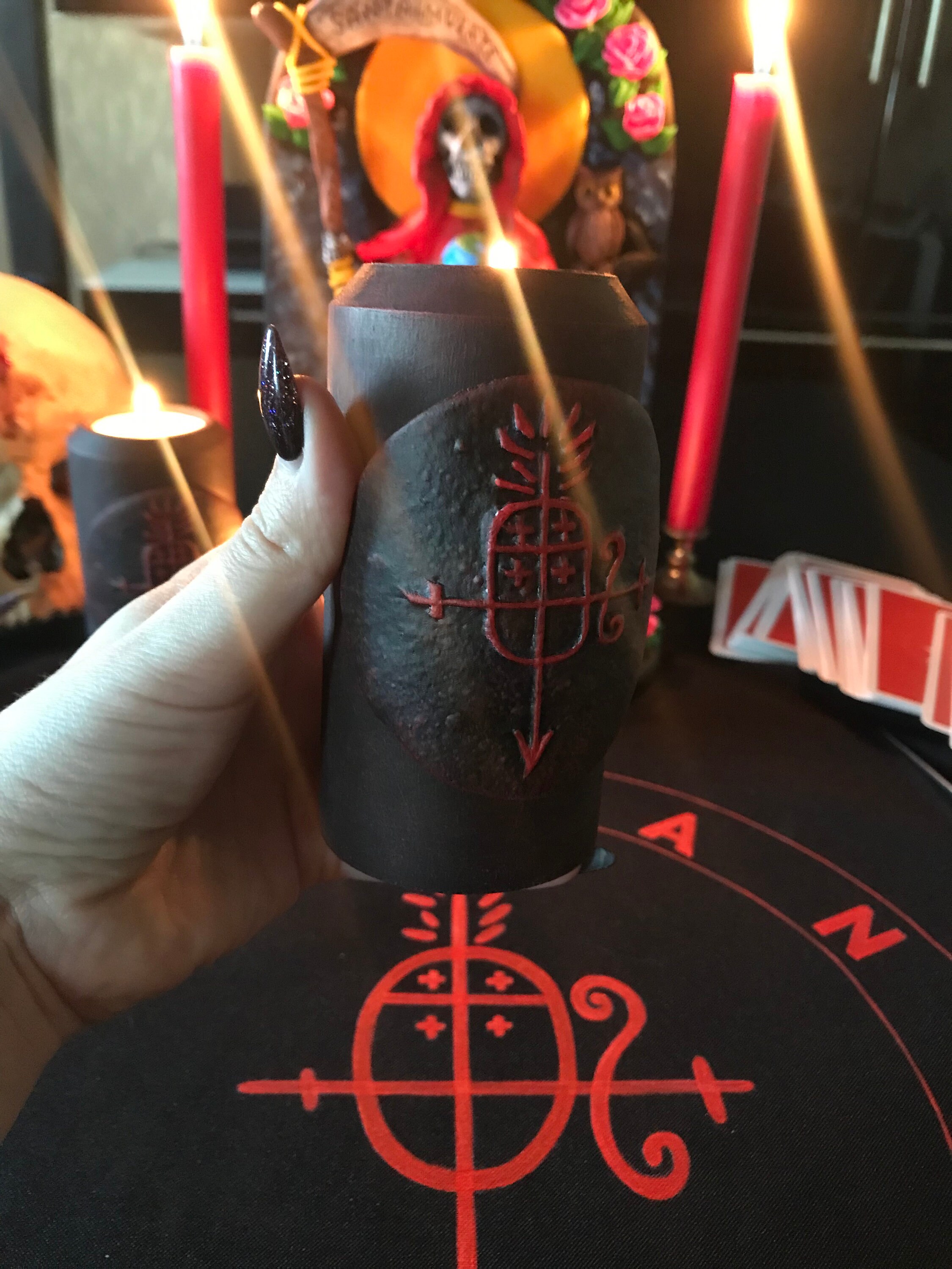 Candelabro de Santa Muerte Altar de la muerte Sigil de la | Etsy