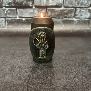Santa Muerte Holy Death Altar Ritual candlestick Occult tool Witchcraft supplies  Sorcery Handcrafted
