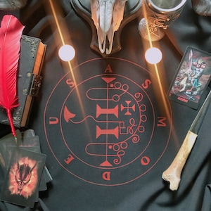 Asmodeus tablecloth Goetia demon sigil Witch altar  Witchcraft supplies  Sorcery