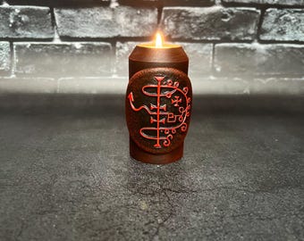 Asmodeus  candlestick Goetia Candle holder demon sigil Witch altar Witchcraft supplies Sorcery