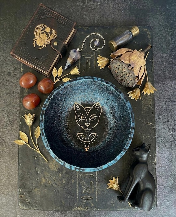 Bastet Cat Goddess Egyptian Altar Ritual Offering Bowl - Etsy