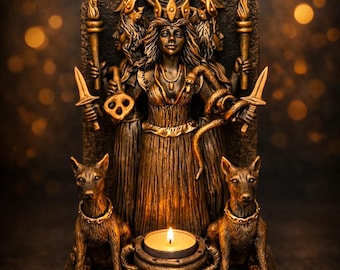 Hecate Goddess Triple Moon Wiccan Pagan Statue