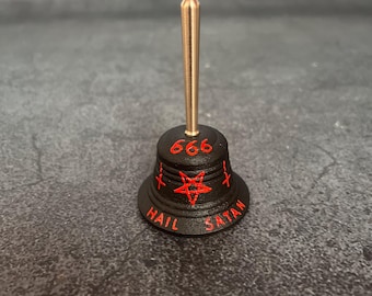 Baphomet Satan 666 Altar Ritual Handglocke Okkulte Dämonologie in Handarbeit hergestellt