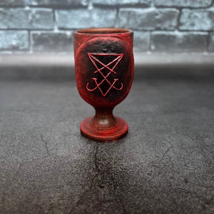 Lucifer Sigil Ritual Cup – Demonology Altar Tool, Handcrafted Occult Chalice, Witchcraft Supplies, Left Hand Path, Sorcery Magic
