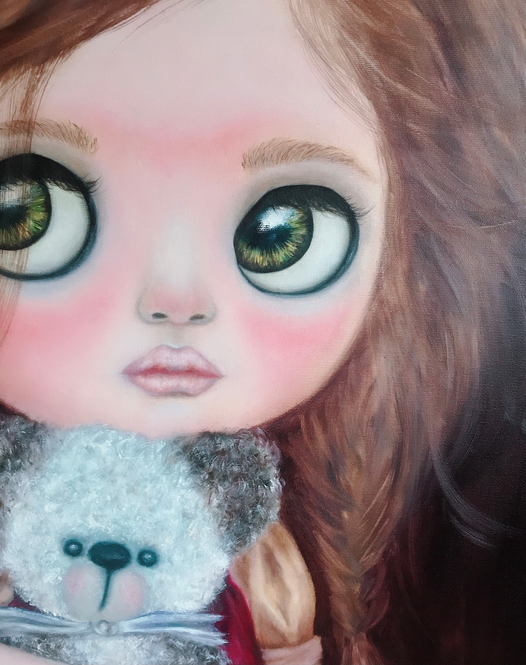 Doll Blythe Original Oil Painting on Stretched Canvas Gift Etsy