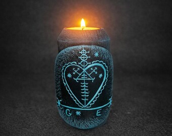 Grann Ezili veve voodoo Candlestick