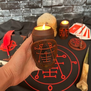 Ipos Goetia Demon Sigil Altar candlestick Solomon magic Ritual tool Demonology Witchcraft supplies Handcrafted