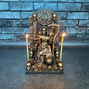 Santa Muerte Altar Statue | Holy Death Figurine | Mexican Folk Magic | Occult Ritual Tool | Handcrafted Witchcraft Supply