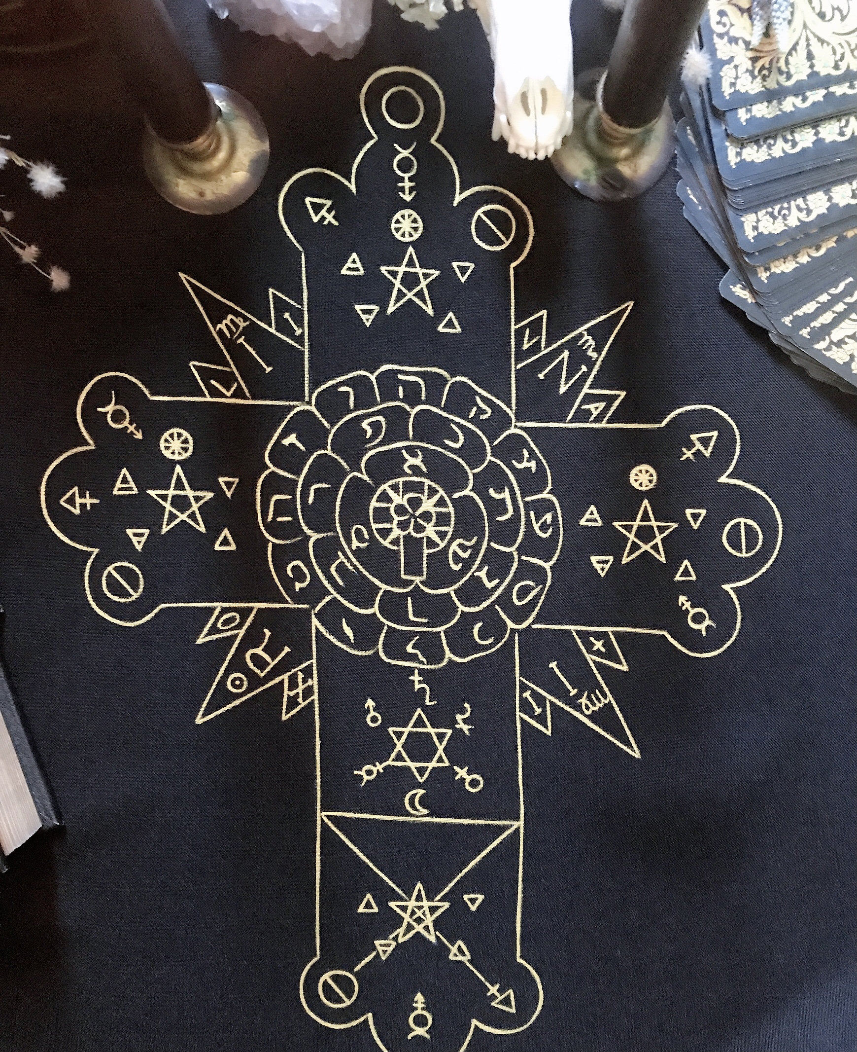 Rose Cross Cloth Golden Dawn Symbol Witch Home Decor Altar - Etsy UK