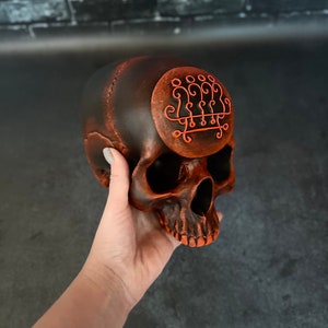 Paimon sigil Altar skull  Goetia demon Lesser key Solomon Demonology Witchcraft supplies Sorcery