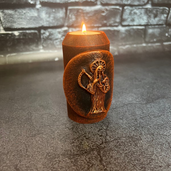 Santa Muerte candlestick Death Candle holder altar Santa Muerte altar Witchcraft supplies  Sorcery