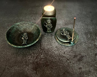 Santa Muerte Ritual Set | Holy Death Altar Tools | Witchcraft Supply Kit | Handcrafted Occult Decor