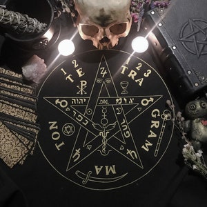Tetragrammatondoek Altaartafelkleed Heks woondecoratie Hekserijbenodigdheden Tovenarij