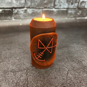 Abaddon Demon Candlestick Occult Witchcraft Altar Decor | Demonic Sigil Ritual Tool for Sorcery Dark Arts Handmade
