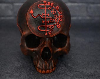Goetia Asmoday Sigil Lesser key Solomon Skull