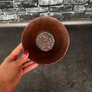 Pazuzu Demon sigil Alrar offering bowl Rotual tool Wind Evil Demon King Witchcraft supplies Sorcery Unique Handmade Bowl