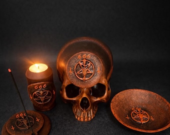 Satan decor 666 Baphomet Altar SET