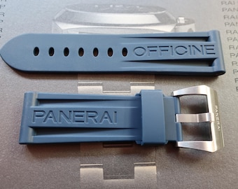 EU Navy Blue Rubber strap in 24mm - 24/22mm With Buckle - Compatible with Panerai