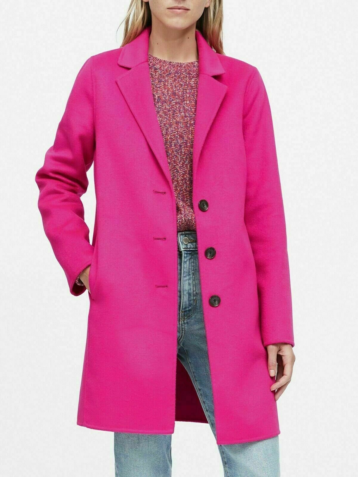 Vintage Style hot pink real wool overcoat trench winter Etsy