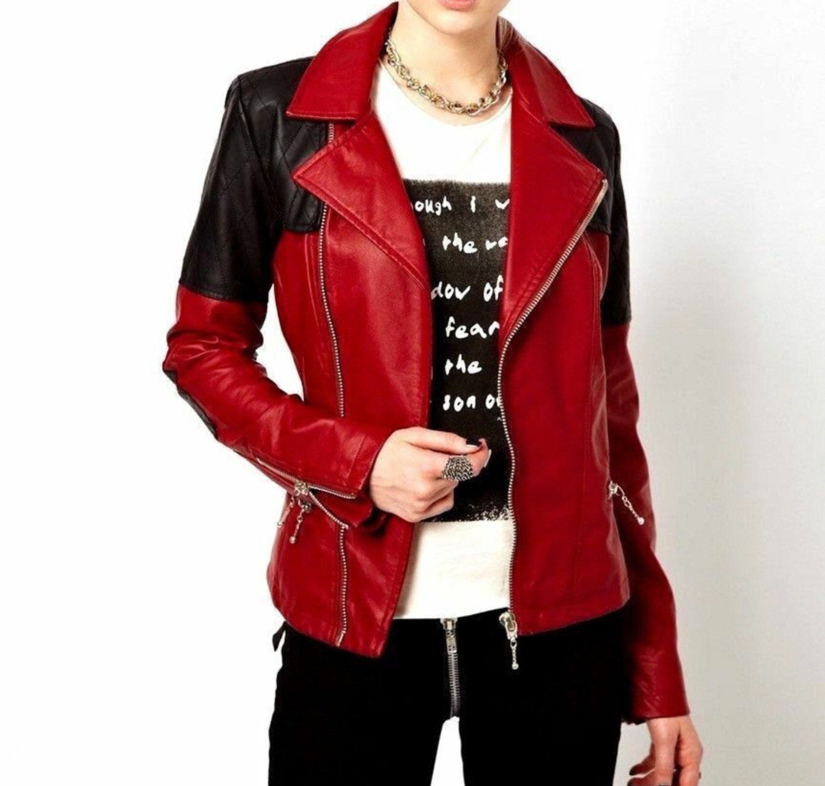 Harley Quinn Style Black and Red 