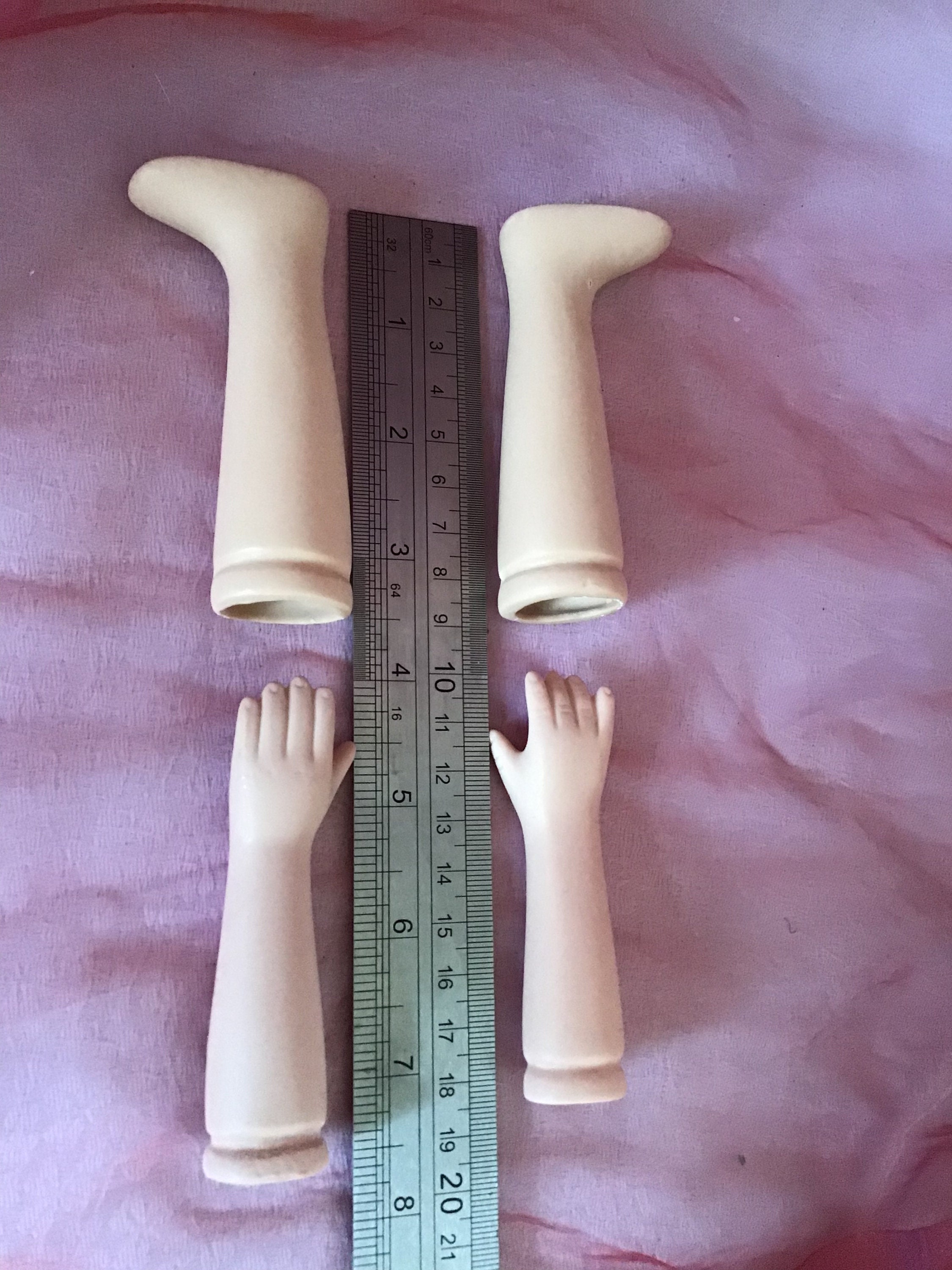 Doll Parts Two Arms Two Legs Ceramic Doll Parts Vintage Doll Parts