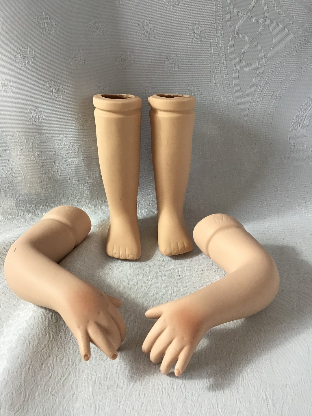 Ceramic Doll Parts Arms and Legs Two Arms Two Legs Large Doll Repair
