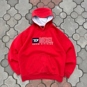 Vintage Diesel Spell Out Boxy Hoodie Y2K size M-S