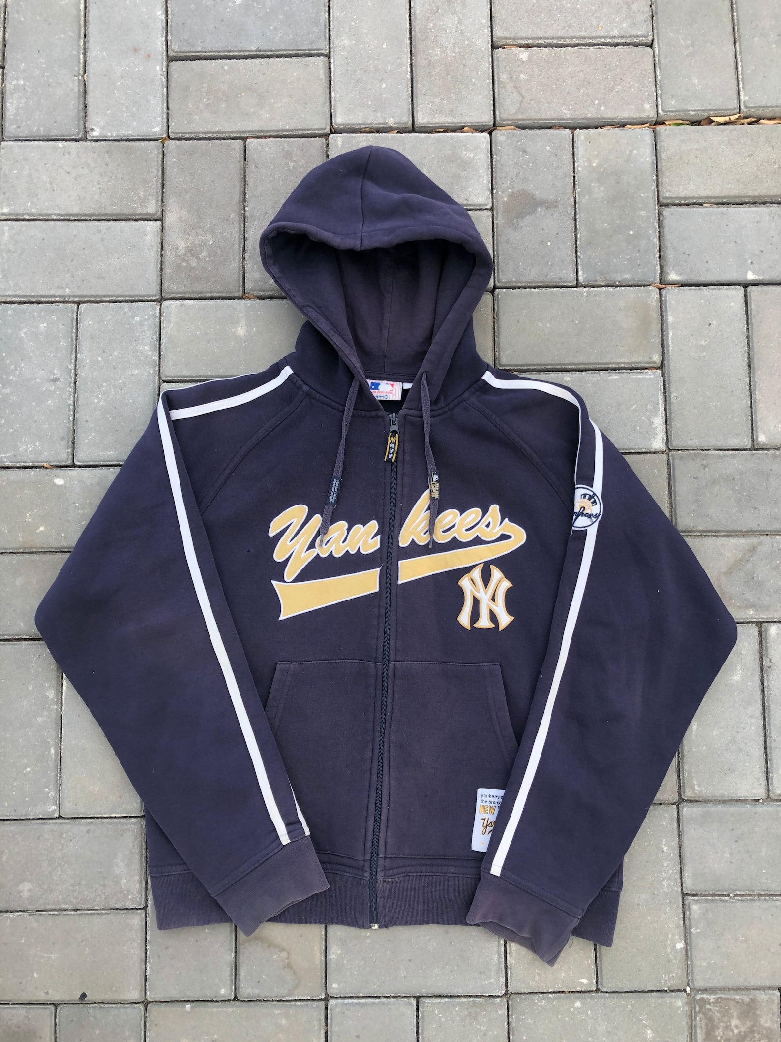 Vintage Yankees New York Faded Zip Hoodie Baseball oversized Etsy