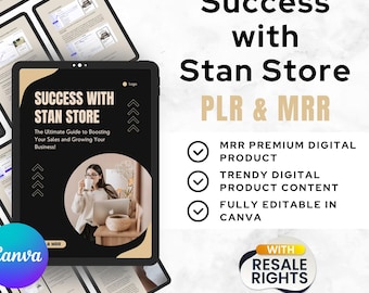 Stan Store Guide: MRR PLR eBook, Editable Canva Template (Digital Download)