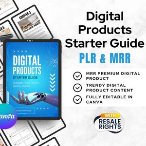 Digital Product Starter Guide: 42-Page Editable Canva eBook (MRR PLR)