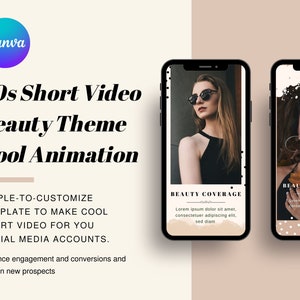 Beauty Video Template for Canva: 30s Reels, TikTok, Shorts (Digital Download)