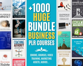 1000+ PLR Courses, Huge Bundle for learning business and entrepreneurship, Mega Pack (Ebooks, Courses, Videos) with private label rights