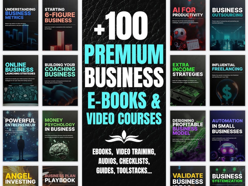 100+ Digital Business & Entrepreneurship Courses | eBooks, Videos, Workbooks | Digital Learning Bundle image 1
