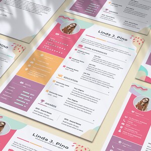 Colorful Canva Resume Template: Cover Letter & Business Card (Digital Download) image 8
