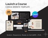 Launch a Course Canva Website Template | Online Course Landing Page | MRR + PLR Resell Rights